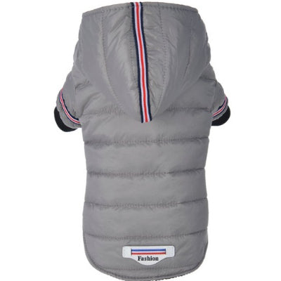 Lightweight Sporty Padded Unisex Chihuahua Puppy or Small Dog Hooded Coat Silver Grey - My Chi and Me