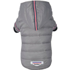 Lightweight Sporty Padded Unisex Chihuahua Puppy or Small Dog Hooded Coat Silver Grey - My Chi and Me