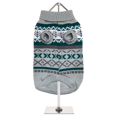 Urban Pup Chihuahua or Small Dog Grey Fair Isle Vintage Jumper - My Chi and Me
