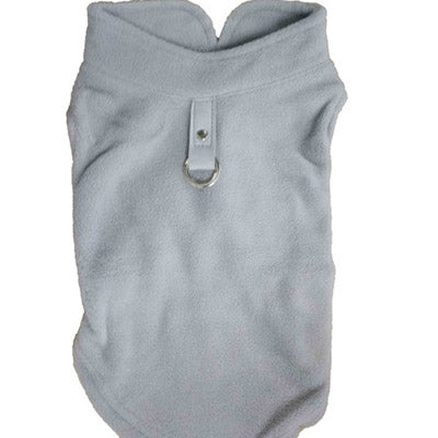 Chihuahua or Small Dog Fleece Jumper with D Rings For Leash Grey - My Chi and Me