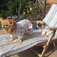 Chihuahua Small Dog Pyjamas Onesie Style Owls Horses Elephants Print Cotton Pink - My Chi and Me