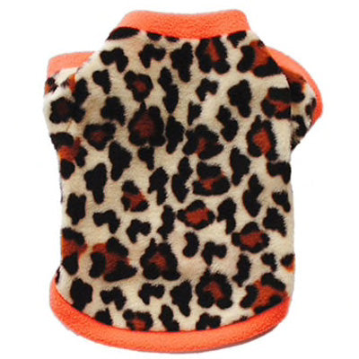 Chihuahua Puppy Fleece Leopard Print With Orange - 4 SIZES Chihuahua Clothes and Accessories at My Chi and Me