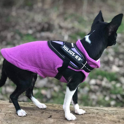 Chihuahua or Small Dog Fleece Jumper with D Rings For Leash Lilac - My Chi and Me