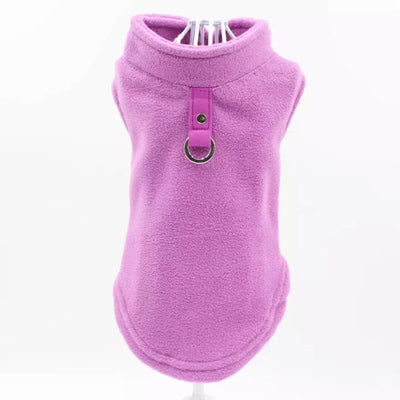 Chihuahua or Small Dog Fleece Jumper with D Rings For Leash Lilac - My Chi and Me