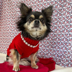 Small Dog Soft Cable Jumper Red 7 Sizes