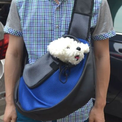 Small Dog Carrier Messenger Style Black Blue & Grey 2 Sizes - My Chi and Me