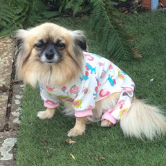 Chihuahua Small Dog Pyjamas Onesie Style Owls Horses Elephants Print Cotton Pink - My Chi and Me