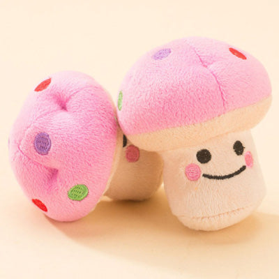 Pink & Cream Mushroom Chihuahua or Small Dog Plush Toy with Squeaker Chihuahua Clothes and Accessories at My Chi and Me