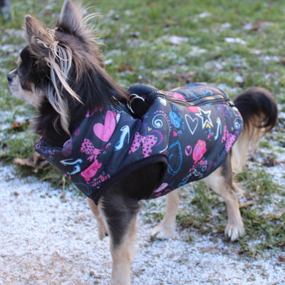 Padded Small Dog Chihuahua Gilet Coat Stars & Hearts - My Chi and Me