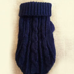 Small Dog Soft Navy Blue Cable Knit Chihuahua Puppy Jumper 5 SIZES Chihuahua Clothes and Accessories at My Chi and Me