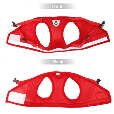 Small Dog Vest Harness and Lead Set Red Mesh Reflective - My Chi and Me