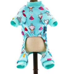 Small Dog  Chihuahua Pyjamas Onesie Style Bunny Print Cotton Aqua Premium Quality - My Chi and Me
