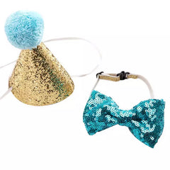 Party Hat & Bow Tie Set for Small Dogs 4 COLOURS Chihuahua Clothes and Accessories at My Chi and Me