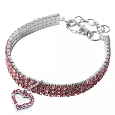 Premium Chihuahua Bling Necklace Small Dog Faux Crystal Collar 3 SIZES Pink Chihuahua Clothes and Accessories at My Chi and Me