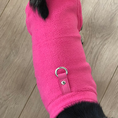 Chihuahua or Small Dog Fleece Jumper with D Rings For Leash Pink - My Chi and Me