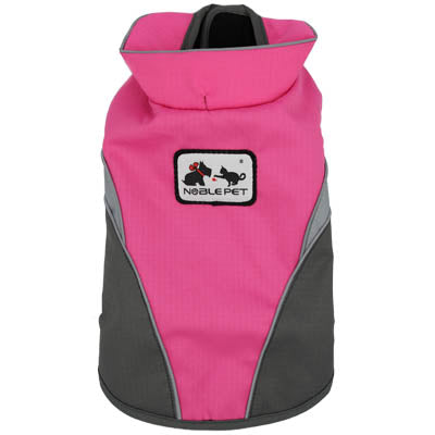 Small Dog Waterproof Reflective Adjustable Velcro Coat Pink and Grey - My Chi and Me