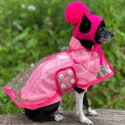 Small Dog Soft Pink Cable Knit Chihuahua Puppy Jumper 5 SIZES Chihuahua Clothes and Accessories at My Chi and Me