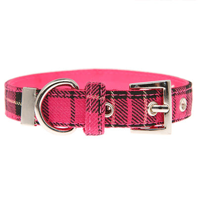 Fuchsia Pink Tartan Collar by Urban Pup Chihuahua Clothes and Accessories at My Chi and Me