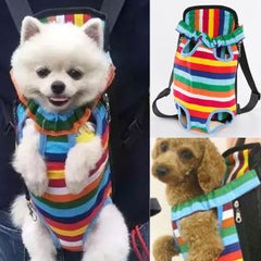 Front Facing Small Dog Puppy Carrier Legs Out Rainbow