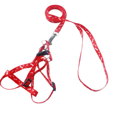 Chihuahua Puppy or Small Chihuahua Harness and Lead Set Paws & Bones Red Light Weight Webbing Chihuahua Clothes and Accessories at My Chi and Me