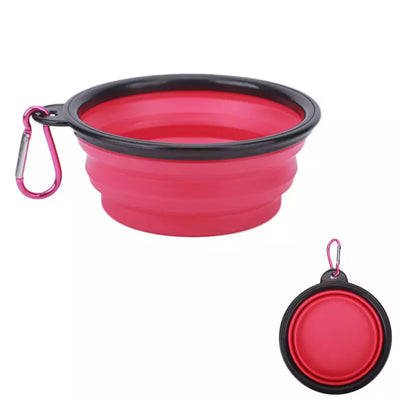 Clip and Go Travel Collapsible Water Bowl With Caribiner