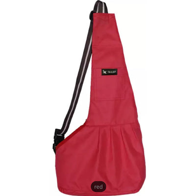 Dog Carrier Across Body Sling Red Canvas Chihuahua Clothes and Accessories at My Chi and Me
