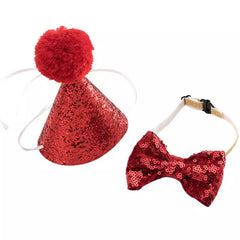 Party Hat & Bow Tie Set for Small Dogs 4 COLOURS Chihuahua Clothes and Accessories at My Chi and Me