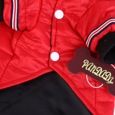 Lightweight Sporty Padded Chihuahua Puppy or Small Dog Hooded Coat Red - My Chi and Me