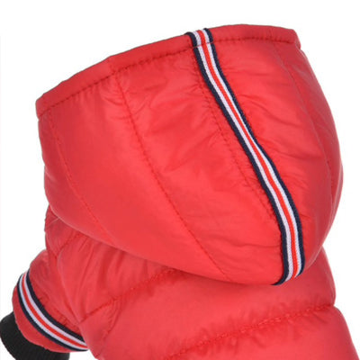 Lightweight Sporty Padded Chihuahua Puppy or Small Dog Hooded Coat Red - My Chi and Me