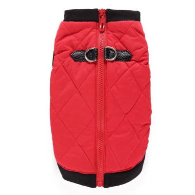 Water Resistant Padded Quilted Red Dog Gilet Chihuahua Clothes and Accessories at My Chi and Me