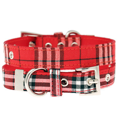 Red Checked Tartan Collar by Urban Pup Chihuahua Clothes and Accessories at My Chi and Me