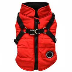 Trekker Water Resistant Padded Chihuahua Dog Coat with Inbuilt Harness Samurai Red Chihuahua Clothes and Accessories at My Chi and Me