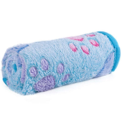 Soft Cosy Fleece Dog Blanket Sea Blue Paws and Hearts