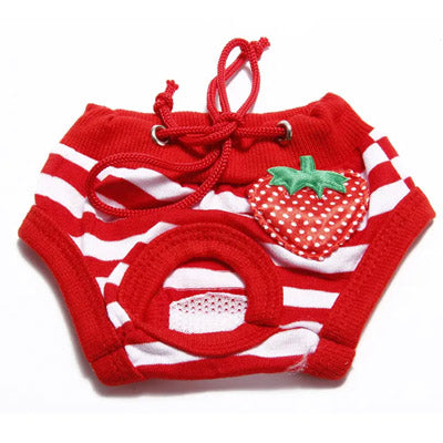 Chihuahua Season Pants Sanitary Menstruation Knickers Red Strawberry