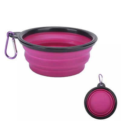 Clip and Go Travel Collapsible Water Bowl With Caribiner