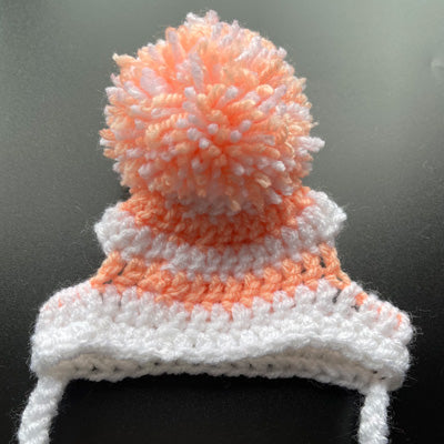 Pom Pom Hat Chihuahua or Small Dog White & Soft Orange