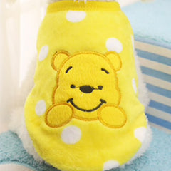 Chihuahua Puppy Fluffy Yellow Vest with Winnie the Pooh 5 Sizes - My Chi and Me