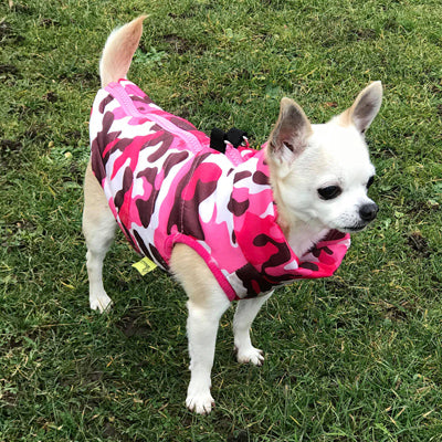 Chihuahua or Small Dog Coat Pink Camouflage Gilet - My Chi and Me