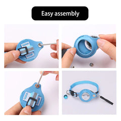 Adjustable Small Dog Collar for Apple Air Tag with PU Leather Casing and Reflective Webbing