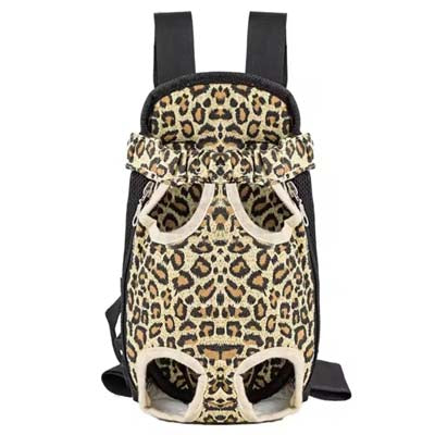 Front Facing Small Dog Puppy Carrier Legs Out Beige Leopard 2 Sizes
