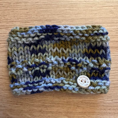 Blue Khaki Fine Knit Hand Made Snood for Chihuahua or Small Dog Four Sizes