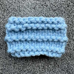 Soft Blue Chunky Hand Knit Snood for Chihuahua or Small Dog Small