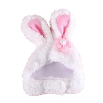 Easter Bunny Hats for Small Dogs White with Flower