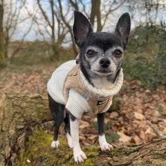 Tiny Trails Step In Soft Touch Suede Effect Faux Fur Lined Puppy and Small Dog Harness Caramel