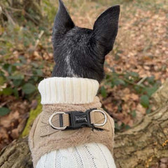 Tiny Trails Step In Soft Touch Suede Effect Faux Fur Lined Puppy and Small Dog Harness Caramel