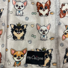 Chihuahua Print Champagne Soft Cosy Fleece Blanket by My Chi and Me