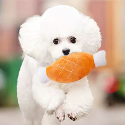 Chicken Drumstick Chihuahua or Small Dog PlushToy with Squeaker - My Chi and Me