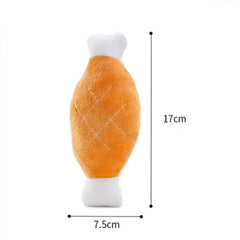 Chicken Drumstick Chihuahua or Small Dog PlushToy with Squeaker