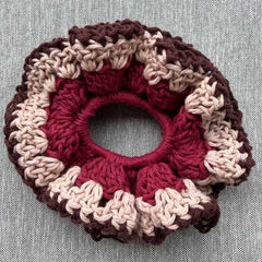 Crochet Collective Dark Chocolate Raspberry Ripple Handmade Scrunchie