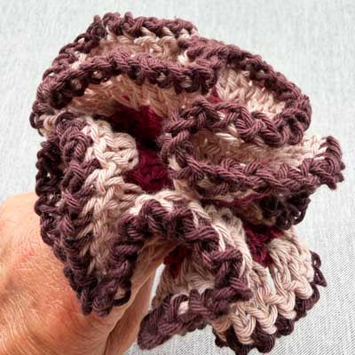 Crochet Collective Dark Chocolate Raspberry Ripple Handmade Scrunchie